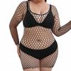 NEWJOINFUN Oversize Women Sexy Open Bra Crotchless Lingerie Lace Hollow Bodysuit Erotic Teddies Plus Large Size Underwear Set