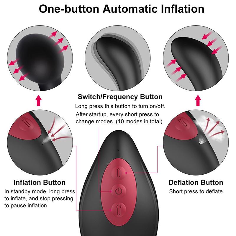 Male Prostate Massager Wireless Remote Control Anal Plug Vibrator Huge Butt Plug Inflatable Vagina Anal Sex Toys for Men 18