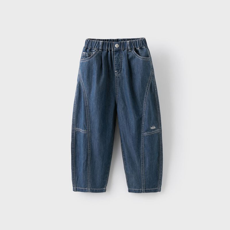 David Bella Boys  Denim Cropped Pants Children s Trousers Boys  Spring and Summer New Lyocell Carrot Pants Denim Blue [Ready Stock] 130