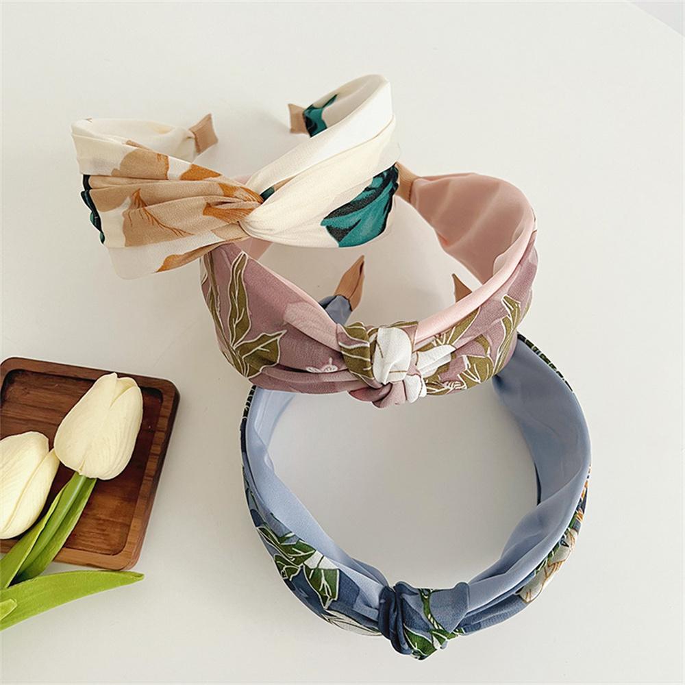 Fabric Knotted Wide Headbands For Women Girls Headwear Vintage Flower Head Bands Female Hair Bands Head Hoop Hair Accessories