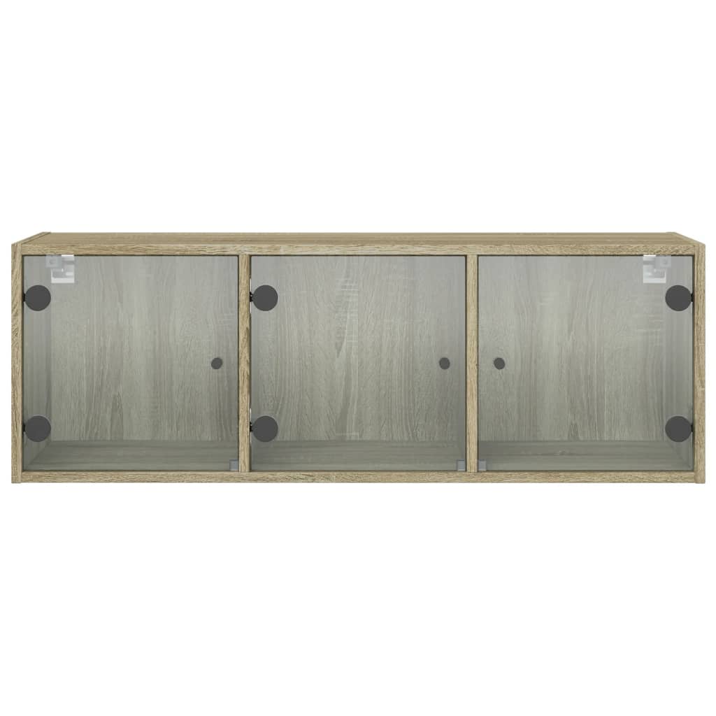 Wall Cabinet with Glass Doors Sonoma Oak 102 X 37 X 35 Cm