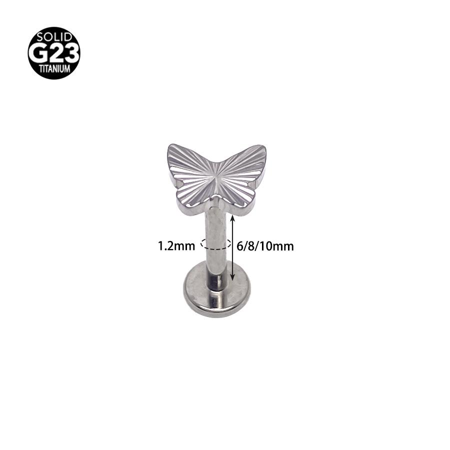 G23 Titanium Heart Bowknot Leaf Cartilage & Lip Stud Piercing Jewelry