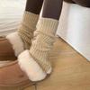 Knitting Jk Women's White Long Leg Warmers, Leg Socks, Autumn and Winter Thermal Protection Lolita Pile Socks Lolita