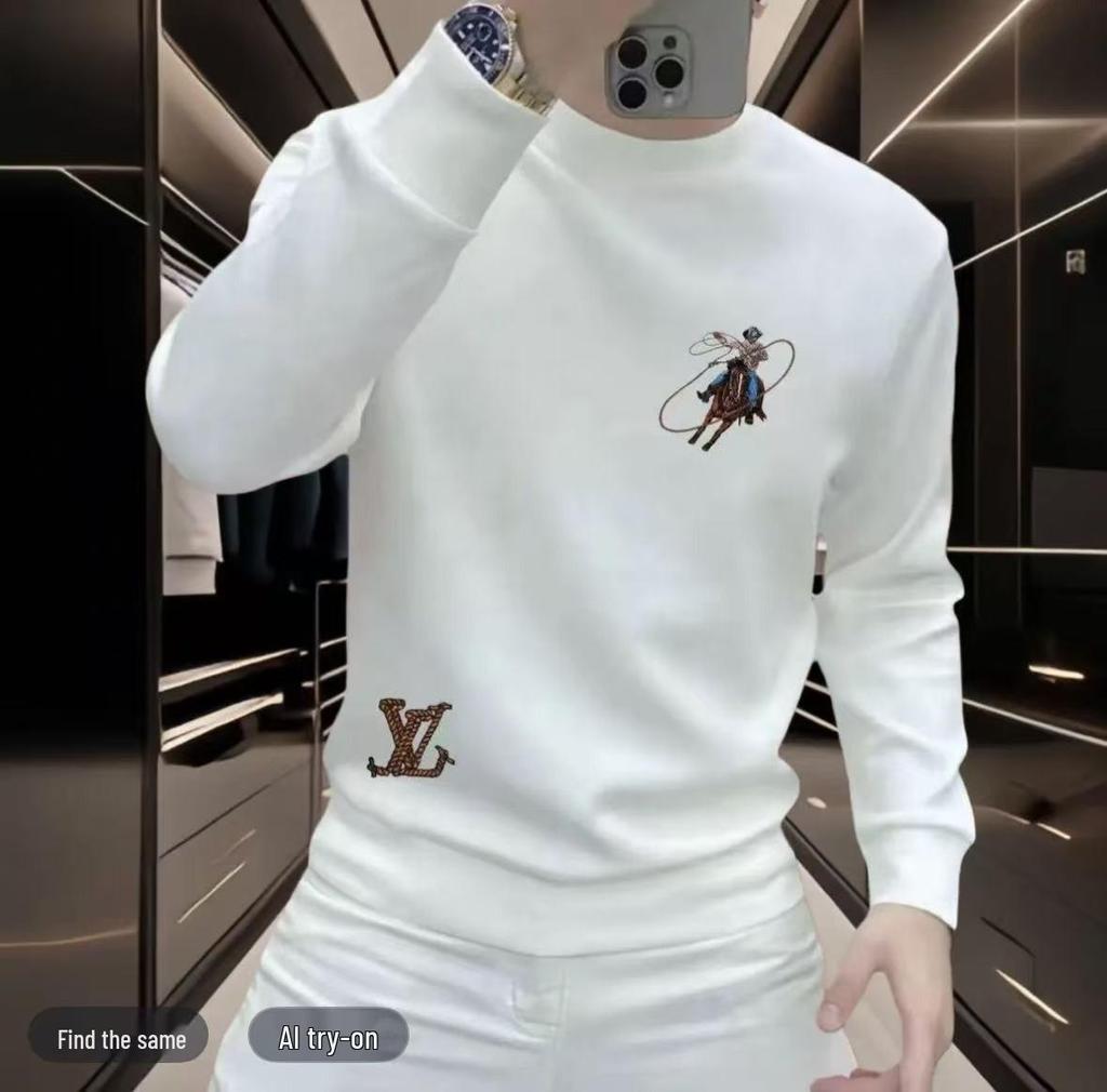 Trendy Men's Personality Print Hoodie - New Autumn/Winter Arrival, Plus Velvet, Casual Round Neck, Long Sleeve Jacket