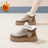Stivaletti da Neve da Donna Invernali con Zeppa Grossa Antiscivolo Stivaletti Corti alla Caviglia Scarpe con Fodera in Pelliccia Sintetica Caldi Stringati con Fodera in Pile Sneakers da Passeggio Foderate in Pile per Donna