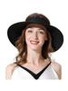 Women Wide Brim Roll Up Sun Visor Hat UV Protection Packable Ponytail Beach Straw Hat