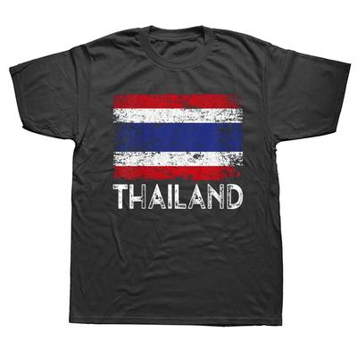 Vicces Thaiföldi Zászló Pólók Nyári Stílusú Grafikus Pamut Utcai Ruházat Rövid Ujjú Születésnapi Ajándékok Póló Uniszex Ruházat
