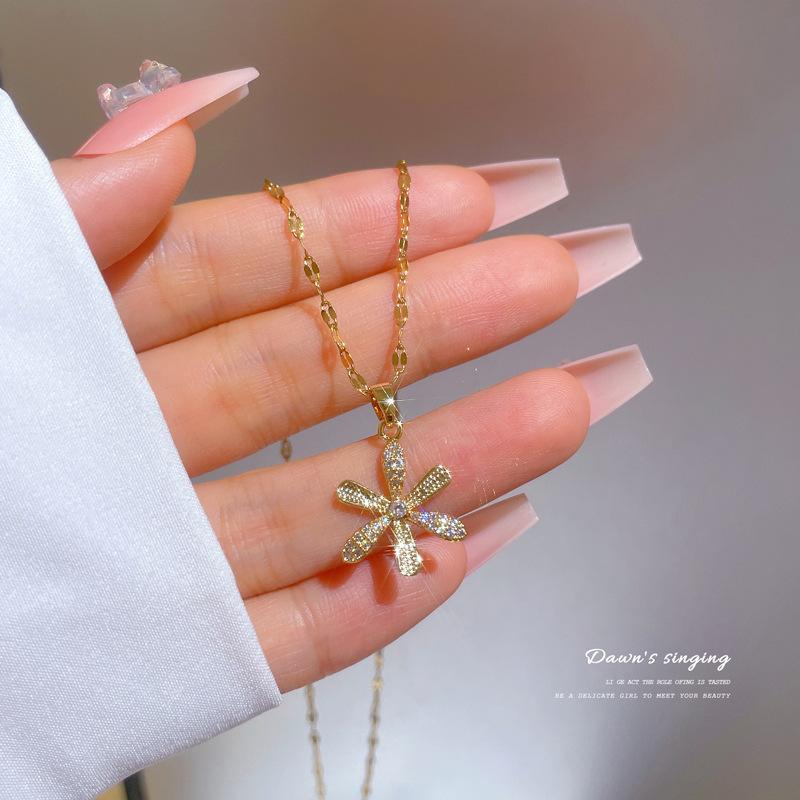 

Нержавеющая сталь 316L, модное однотонное опаловое ожерелье с подвеской в ​​виде цветка сливы, свадебные украшения для женщин и девочек, Bijoux