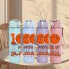 1PC Hundred Days School Basketball Text 750ml Color Plastic Water Bottle Leakproof Flip Straw Lid For Sports Office Home Use