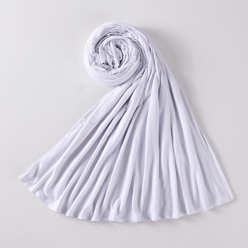 Muslim Plain Cotton Jersey Hijab Scarf Solid Color With Good Stitch Stretchy Soft Turban Head Wraps Shawl Foulard Femme