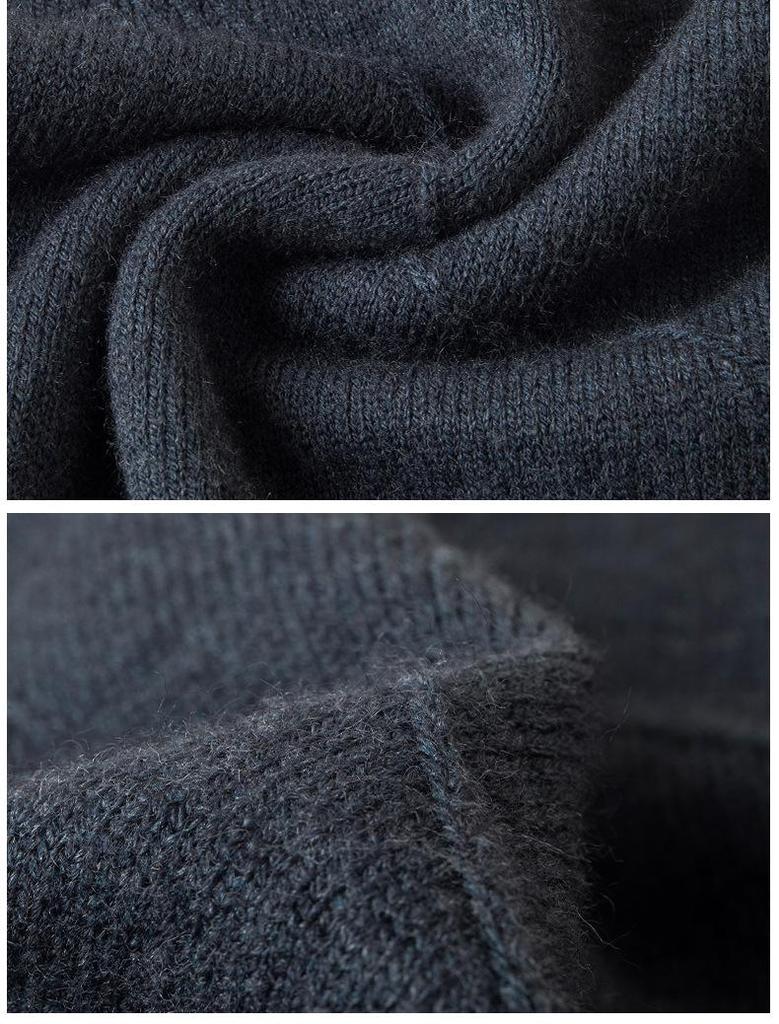 Herren Dicker Jacquard-Strickpullover - Herbst/Winter Warme Basisschicht für Väter mittleren Alters