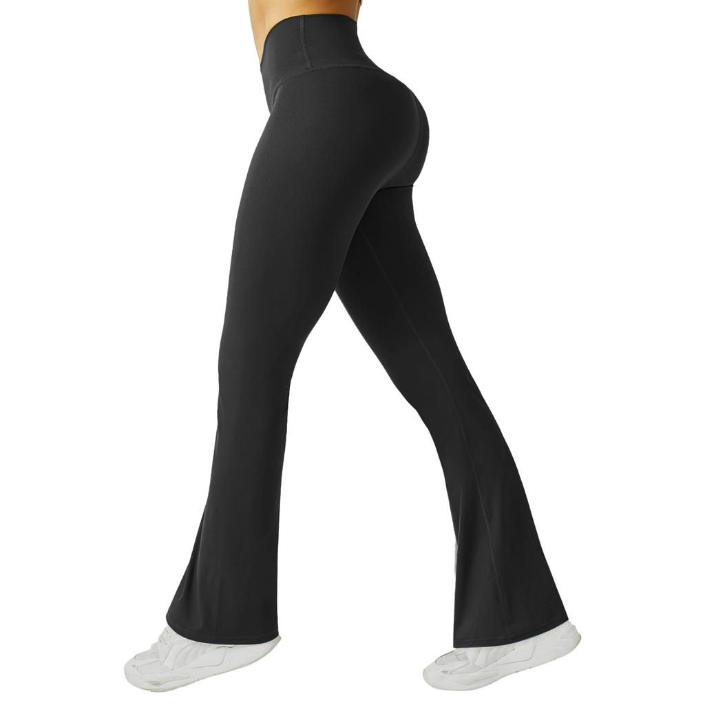 Womens Stretch Yoga Leggings Fitness Running Gym Sports Full Length Pants Flared Trousers