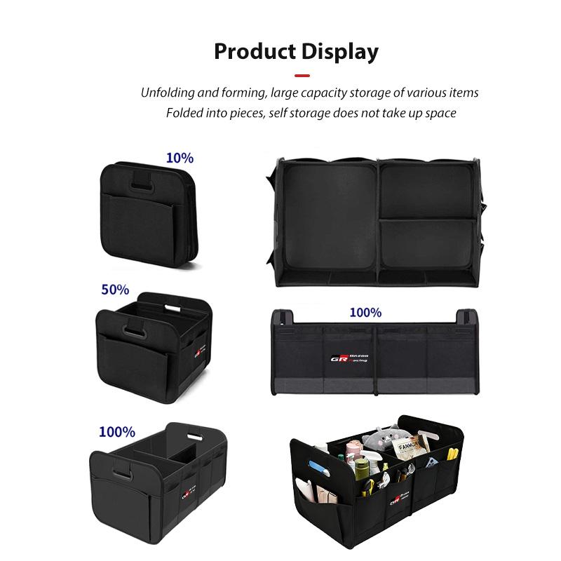 For S1 Car Logo Trunk Storage Box Large Capacity Tool Organiser Bag Accessories GRsport Hilux Aygo Yaris Corolla Rav4 CHR JH0