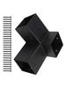 Slanted Roof Pergola Brackets Wall Mount Kit For 4x4 Inch Posts Steel 3-Way Unidirectional With Hardware Black