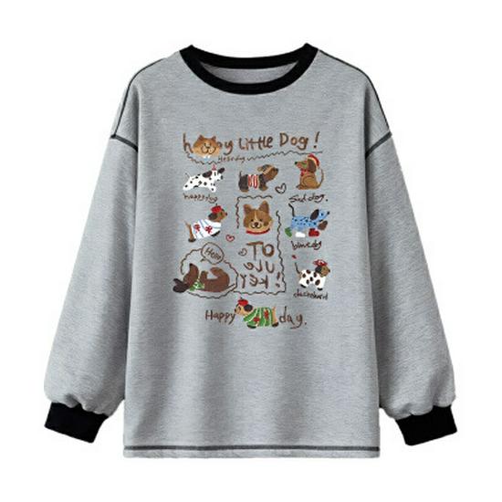 Autumn/Winter 2025 Long Sleeve Maternity Top - Cute Cartoon Print Large