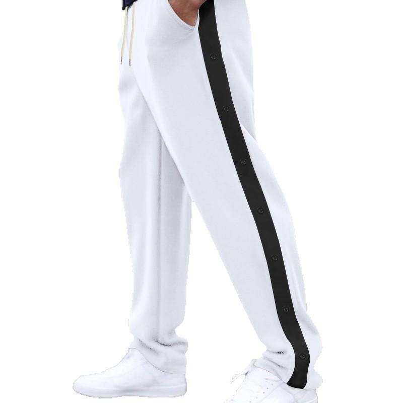 Fashion Casual Sports Men's Autumn Loose Spelling Stripe Straight Wide-leg Trousers