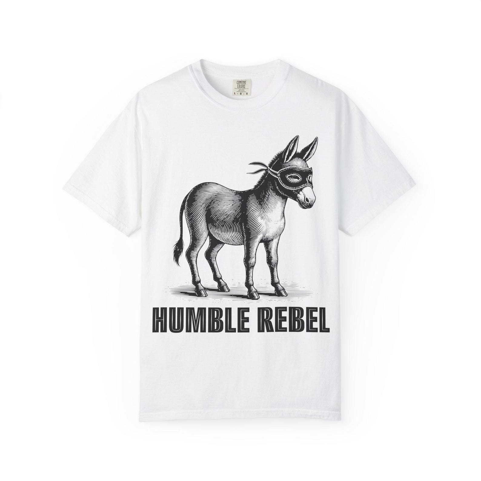 Humble Rebel donkey illustration T-shirt | masked mule graphic tee 4XL