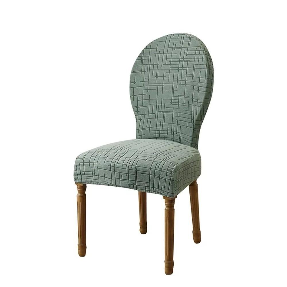 

New Nordic Round Back Chair Covers Elastic Adjustable Dining Table Chair Covers T-Jacquard Furniture Cover for Home Wedding