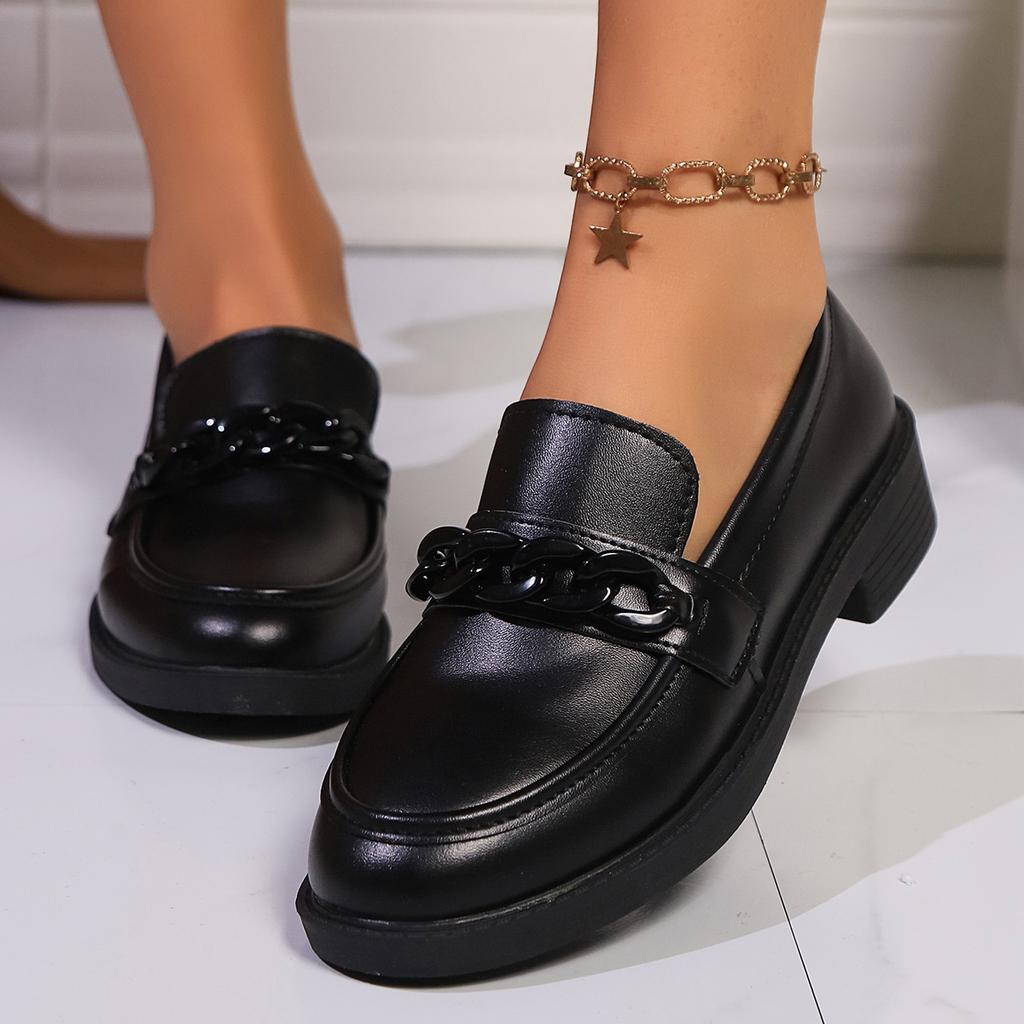 Black Thick-Soled Small Leather Shoes Wind Soft Sister Japanese Muffin Lofu Women'S Single Shoes Wholesale