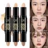 YiYe Contouring Stick Highlighter + Shading 2in1, 01#natural color + dark brown, 1 piece, single item
