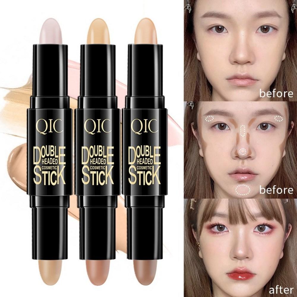 YiYe Contouring Stick Highlighter + Shading 2in1, 01#natural color + dark brown, 1 piece, single item