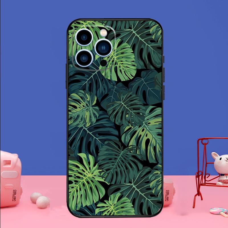 Leaves Monstera Green Phone Case For iPhone 17 Air 16 15 14 11 12 13 Pro Max 13 Mini 15 16 Plus 16e Bumper Cover