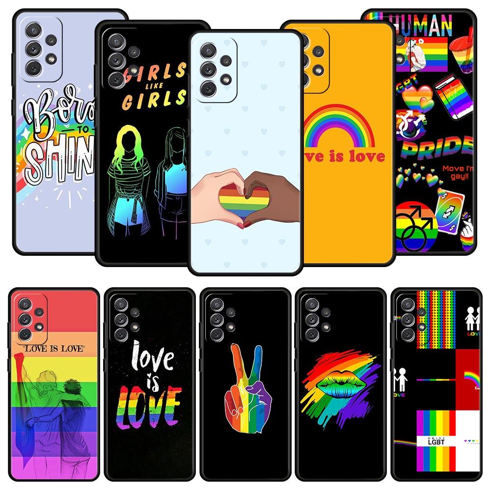 Gay Lesbian Rainbow Pride Phone Case for Samsung Galaxy A55 A35 A17 A07 A15 A13 A25 A51 A71 A72 A73 A32 A52 A52S A41 5G Soft TPU