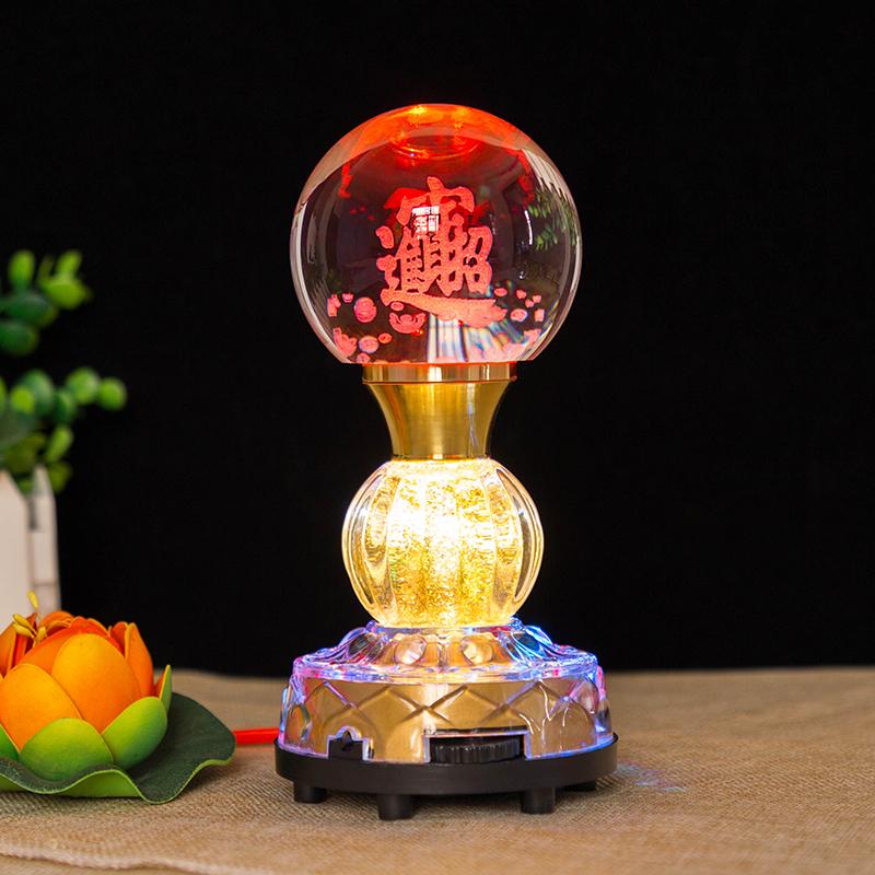 Buddhist Supplies, Temple Eternal Light, LED Colorful Crystal Lotus Lamp, Buddha Light, Meditation, Home Decoration, Plug In
