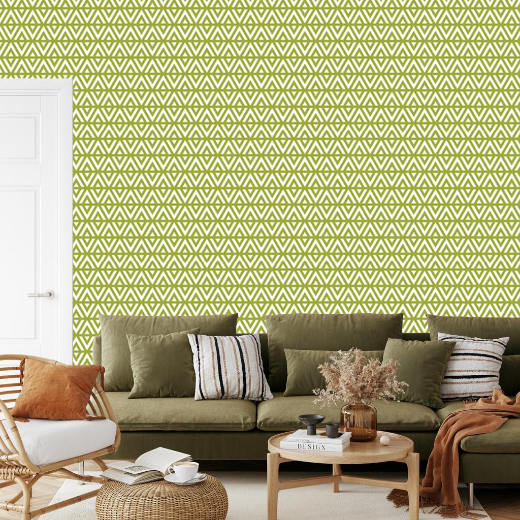 Wallpaper Geometric Pattern Yellow and Beige for Living Room and Bedroom 50x1000