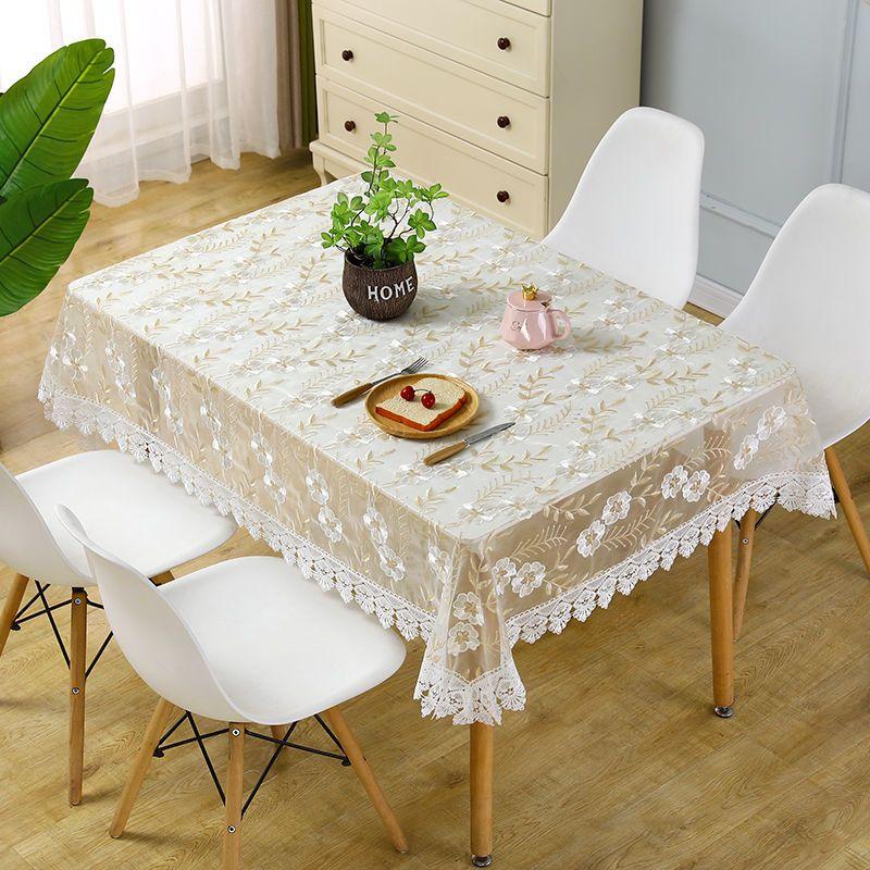 Romantic Lace Tablecloth Rectangular Polyester Fabric Home Decor Cover Perfect for Festive Occasions, Birthday Parties, and Weddings