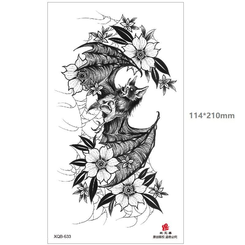 Dragon Wolf Tiger Black Water Transfer Simulation Disposable Temporary Half-Arm Animal Set Tattoo Sticker