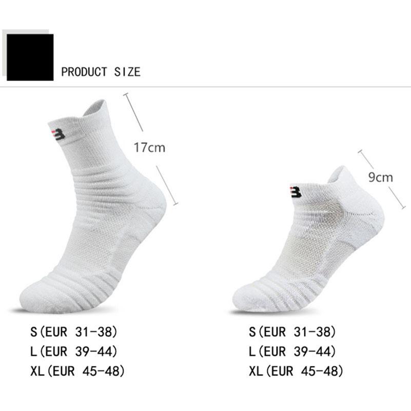 2 Pairs Size47,48 Quality New Men Outdoor Sports Elite Basketball Sock Cycling Compression Socks Cotton Towel Bottom Men's Socks