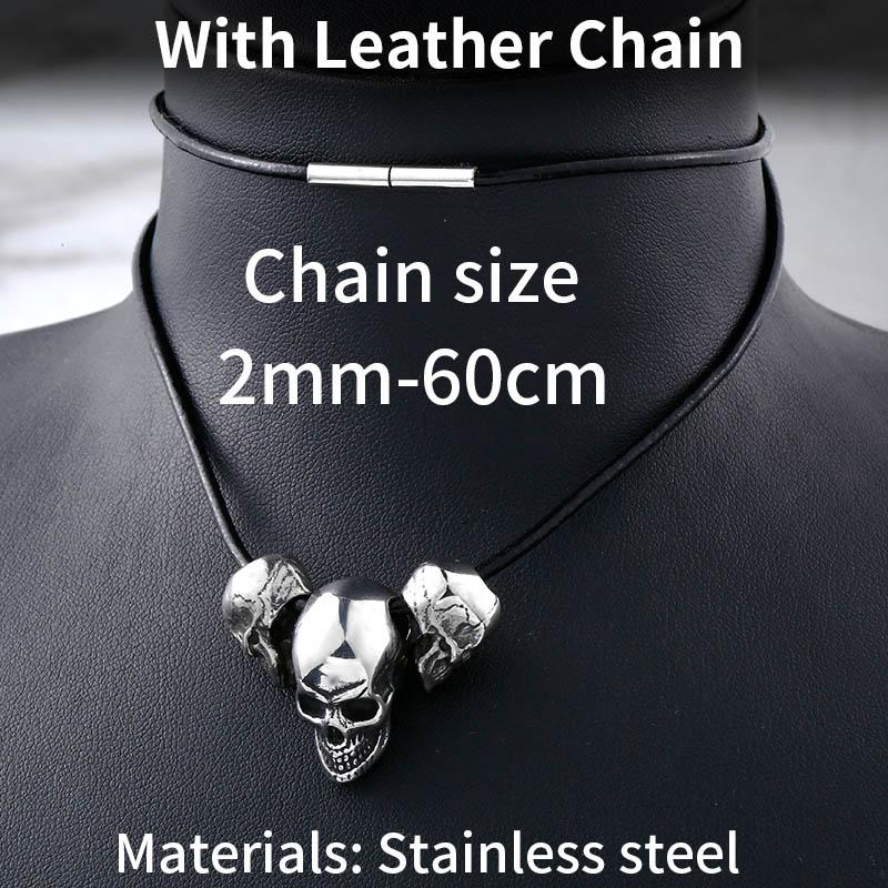 

Beier Unique design punk skull high quality biker 316L stainless steel pendant necklace jewelry LLBP8-216PX