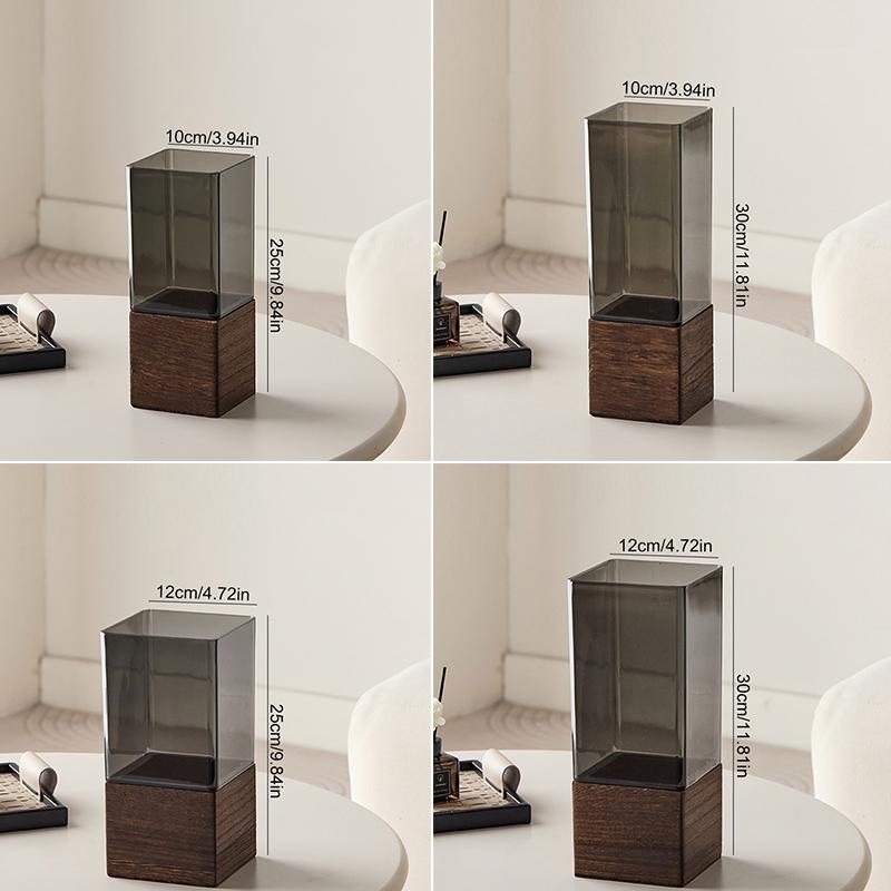 10/12x25/30cm Ornaments Multifunctional Acrylic Vase High-End Square Shape Elegant Home Decor Minimalist 1 Set