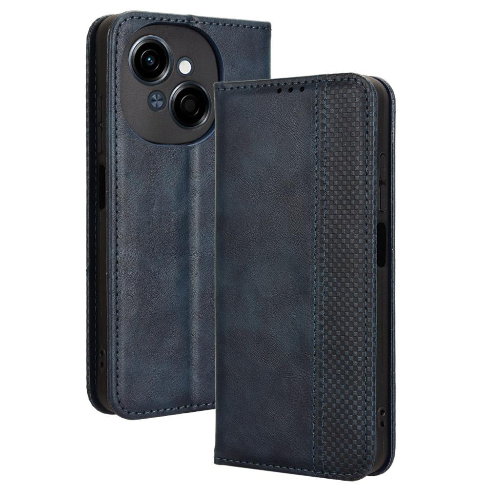 

Для TECNO Spark Go 2025/Spark Go 1/Pop 9 4G Кожаный чехол-кошелек с подставкой Текстура ретро Чехол для телефона Blue