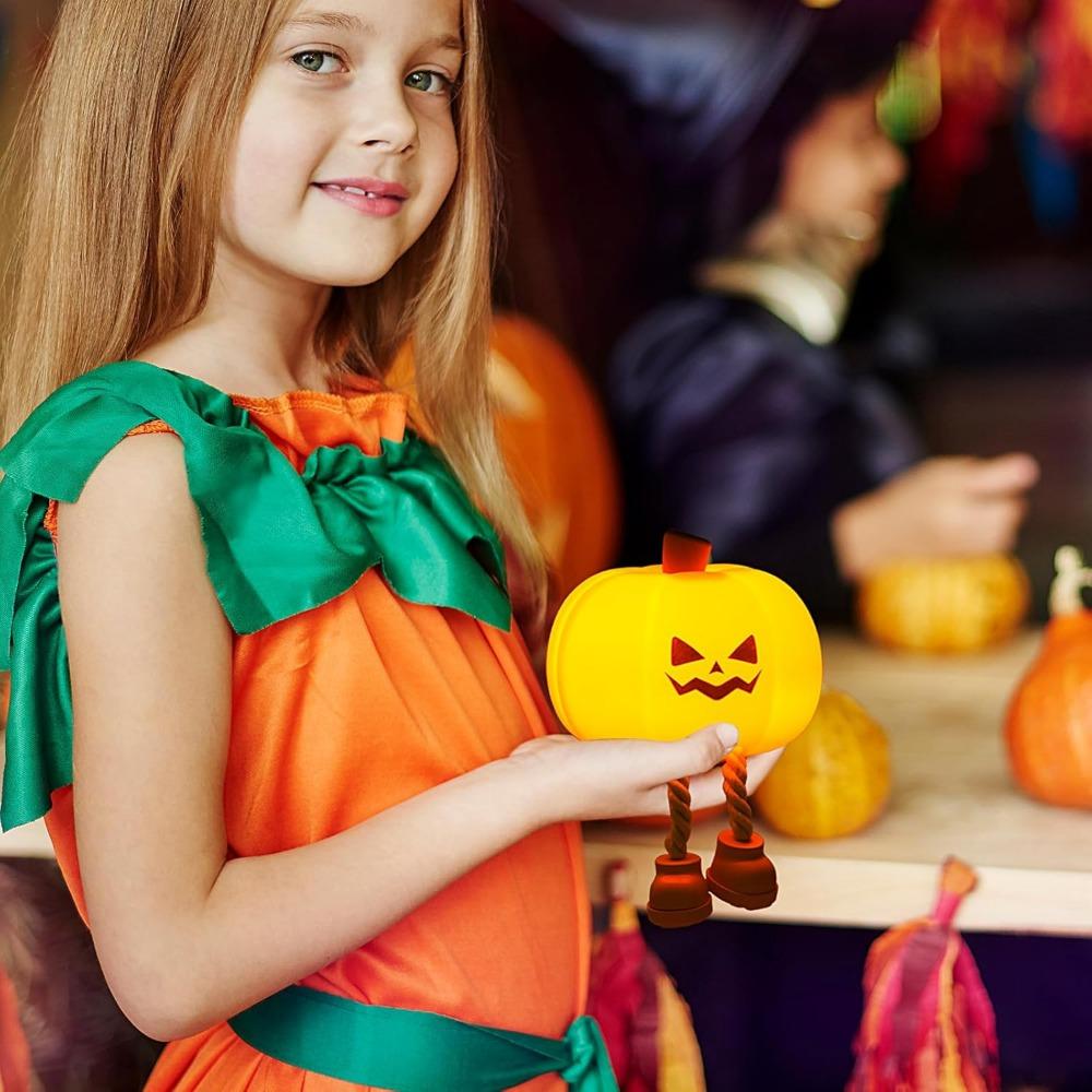 Pumpkin LED Lamp Silicone Dimmable Bedroom Nursery Nightlight Rechargeable Bedside Touch Lamp Woman Kids Office Desk Birthday Gifts Halloween Decor