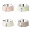 Detachable Pet Food Dispenser Stainless Steel Pet Feeding Basin Anti Knock Bear Pet Bowl  Dogs Cats