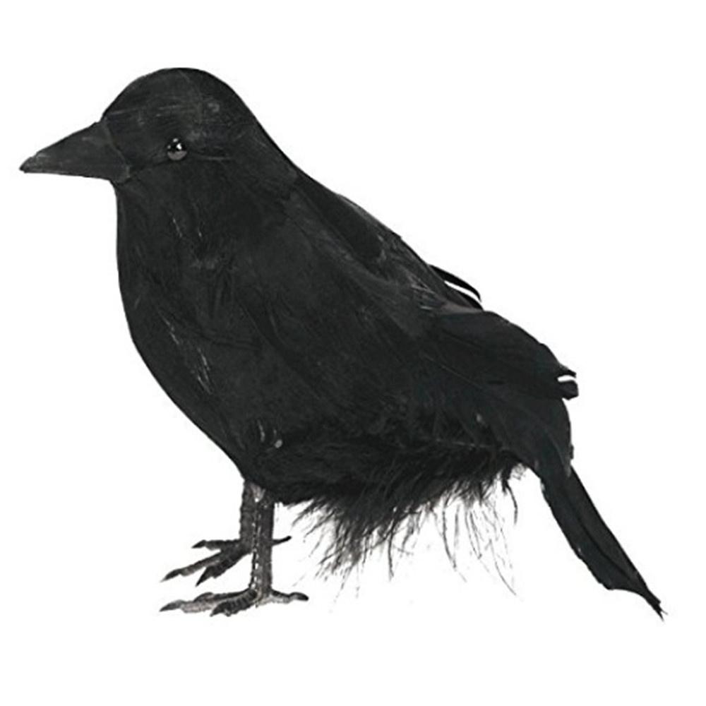 6PCS Halloween Crow Prop Large Realistic Raven Feathered Spooky Party Home Decor