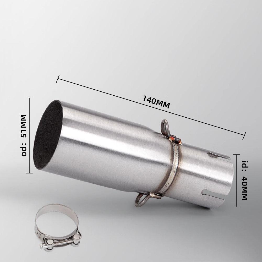 Motorcycle Modified Exhaust Pipe, Suitable for 28-45mm Adapter, 51mm Middle Link Pipe, Various Sizes Slip-On Connecting Pipe
