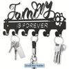 Vintage Black Metal Key Hook with Floral Design Customizable Text Farmhouse Wall Organizer for Keys and Coats Home Decor