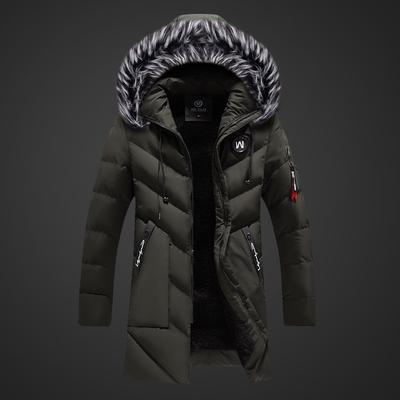 Men Winter Jacket Hooded Casual Long Thick Fleece Parkas Jackets Coat Men Fur Collar Outdoor Military Pockets Overcoat