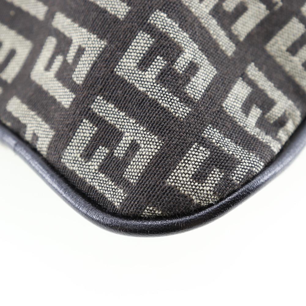 Fendi One Belt Shoulder Bag Zucchino Brown Canvas Unisex Used