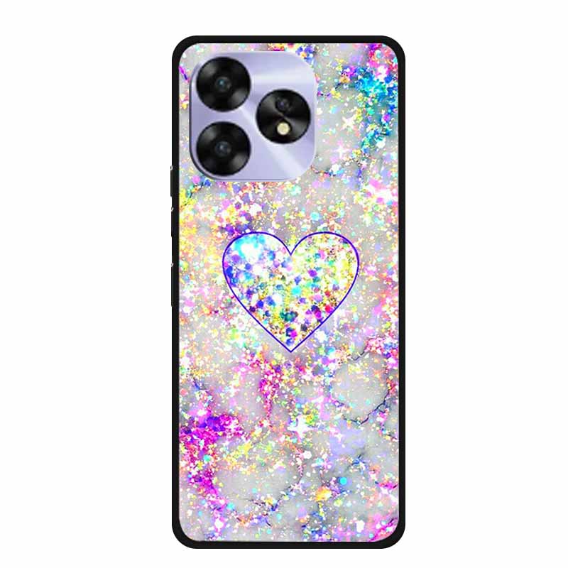 For Umidigi A15c A15 Case Painted Black Bumper TPU Soft Silicone Phone Cover For Umidigi A15 Cases A 15 15T Coque Funda Capa Cat