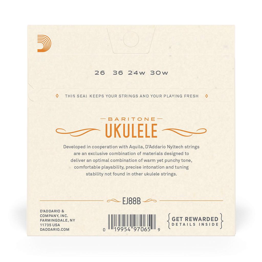 D'Addario EJ88B Nyltech Baritone Ukulele Strings (Developed in collaboration with Aquira)