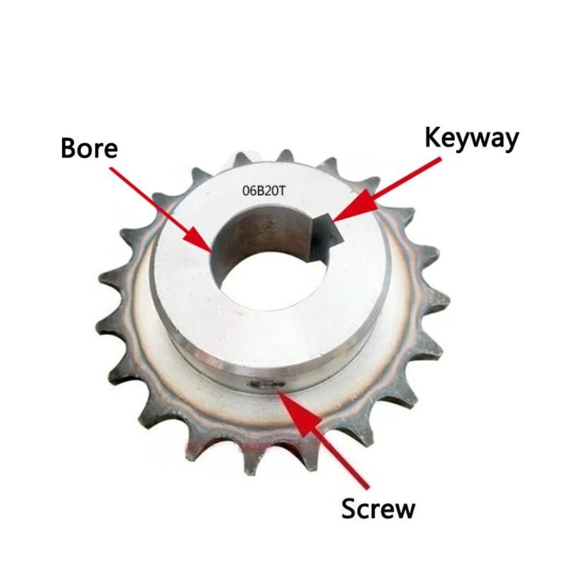 1pc 06B Industrial Drive Sprocket Wheel 45# Steel Chain Gear 10 11 12 13 14 15 16 17 18 19 20 21 22 23 24 25 Teeth Bore 10-32mm