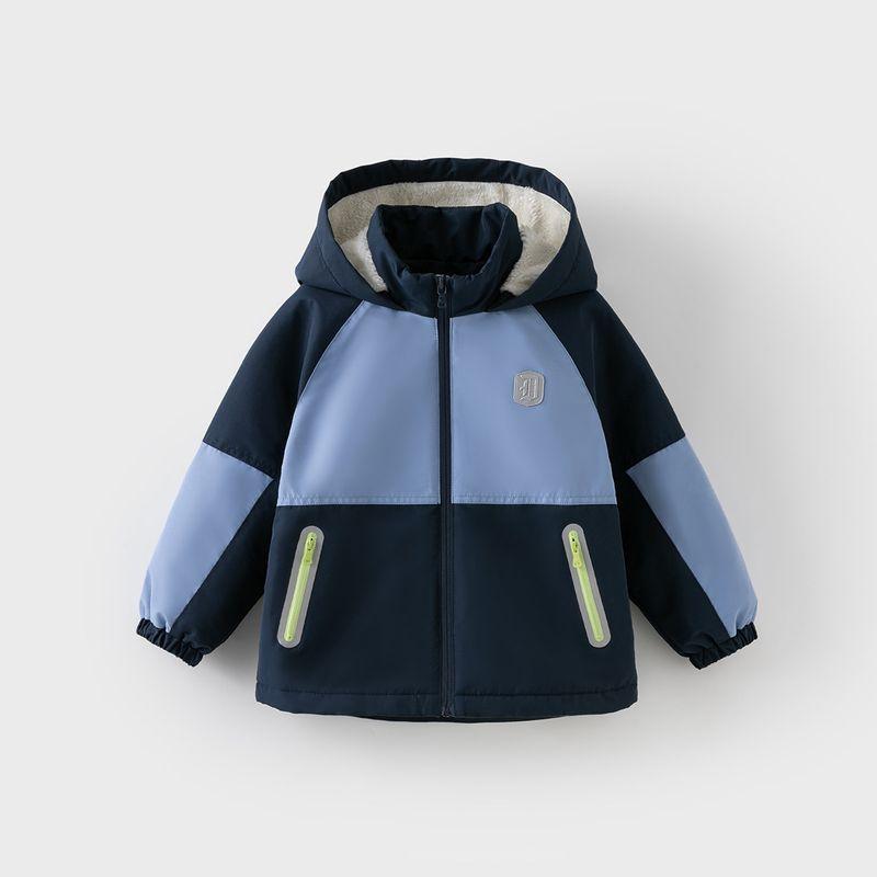 [Easy Wear] David Bella Boys  Waterproof Jacket Spring New Style Children s Outdoor Style Clothing Boys  Clothes Gray Blue [Ready Stock] 110