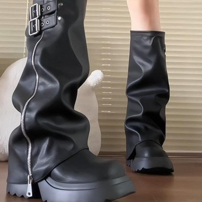 Women 2025 Platform Heightened No Knee Thigh Boots Tall Little Knight Boots