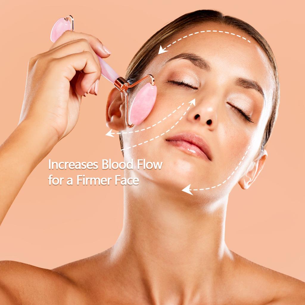 Natural Jade Roller Face Gua Sha Natural Stone Body Neck Massager Acupoint Eye Care Spa Massage Tools Massage Visage Lifting