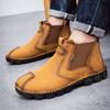 Herren Handgefertigte Echtleder Stiefel Große Größe Bequeme Stiefeletten für Herren Freizeitschuhe Outdoor Stiefel Chelsea Boots