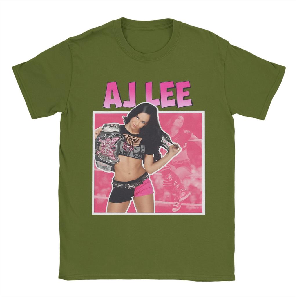 AJ Lee Wrestling Girl 90s Men's T Shirt  Vintage Tees Short Sleeve O Neck T-Shirt Pure Cotton 6XL Clothes